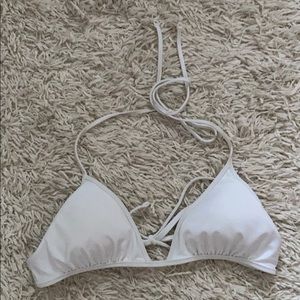 Aerie white triangle bikini top